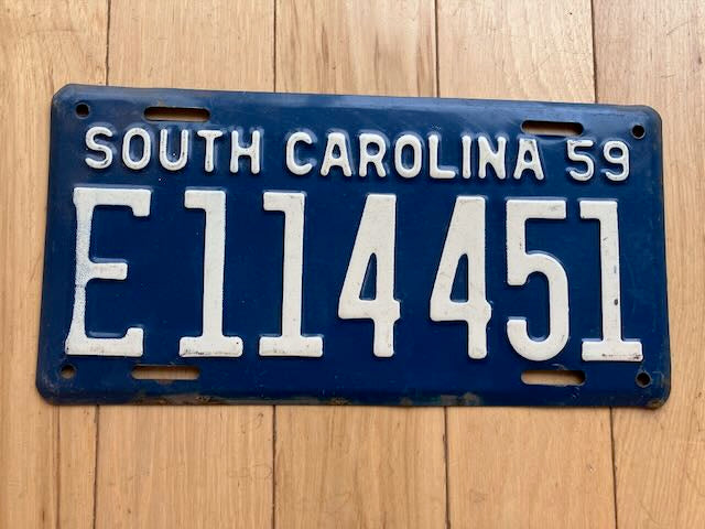 1959 South Carolina License Plate