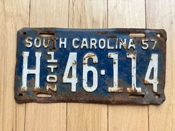 1957 South Carolina 1 Ton License Plate