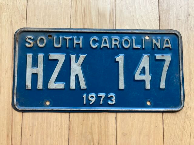 1973 South Carolina License Plate