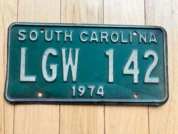 1974 South Carolina License Plate