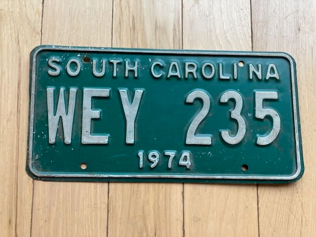 1974 South Carolina License Plate