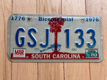 1976 South Carolina License Plate