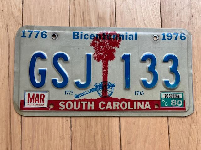 1976 South Carolina License Plate