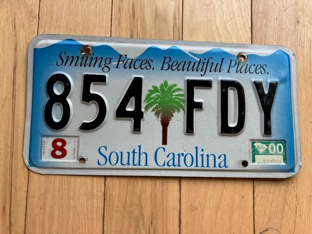 2000 South Carolina License Plate