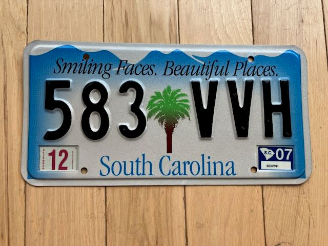 2007 South Carolina License Plate