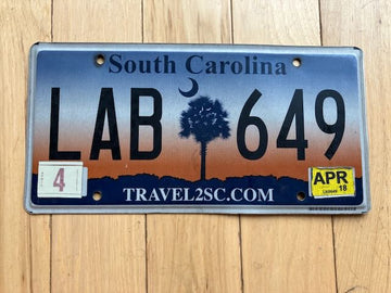 2018 South Carolina License Plate