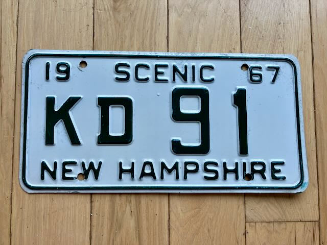 1967 New Hampshire License Plate