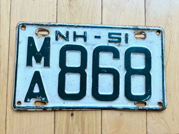 1951 New Hampshire License Plate