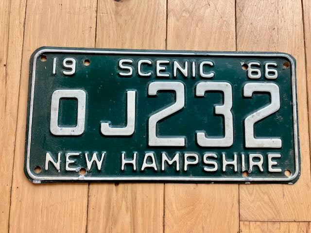 1966 New Hampshire License Plate