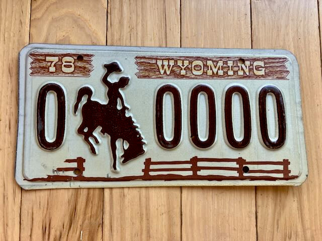 1978 Wyoming Sample License Plate