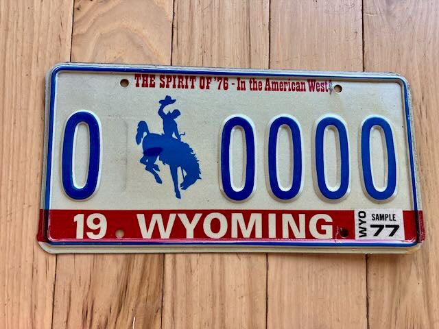 1977 Wyoming Sample License Plate