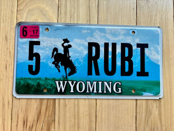 2017 Wyoming Vanity License Plate - 5 RUBI