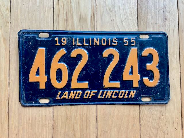 1955 Illinois License Plate