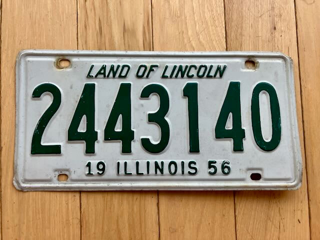 1956 Illinois License Plate