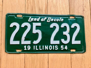 1954 Illinois License Plate