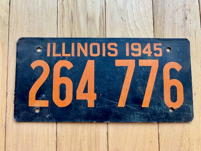 1945 Illinois Fiberboard License Plate