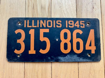 1945 Illinois Fiberboard License Plate