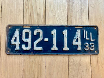 1933 Illinois License Plate