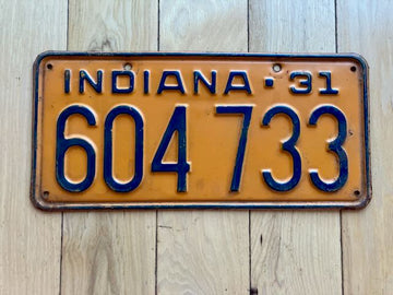 1931 Indiana License Plate