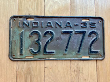 1935 Indiana License Plate