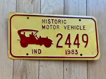 1983 Indiana Historic Motor Vehicle License Plate