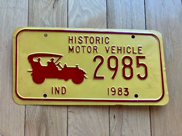 1983 Indiana Historic Motor Vehicle License Plate