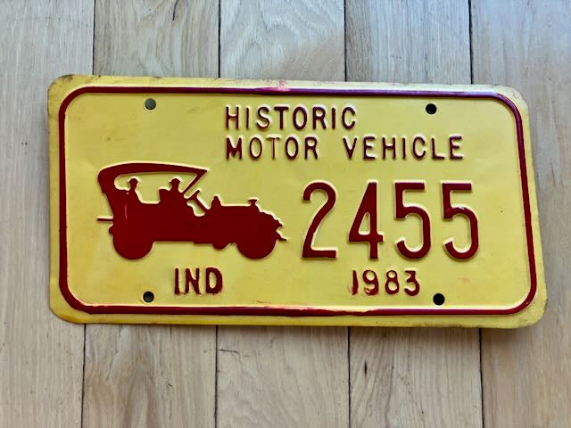 1983 Indiana Historic Motor Vehicle License Plate