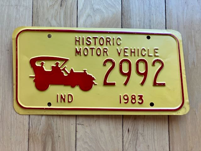 1983 Indiana Historic Motor Vehicle License Plate