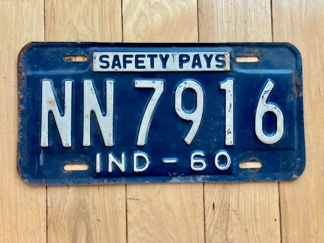 1960 Indiana License Plate