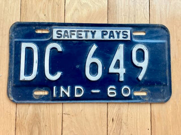 1960 Indiana License Plate