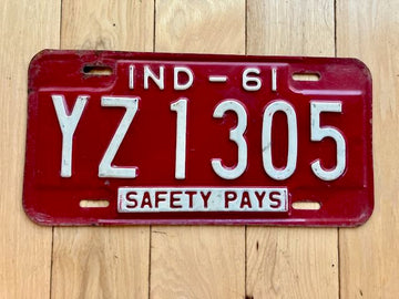 1961 Indiana License Plate