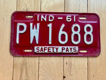 1961 Indiana License Plate