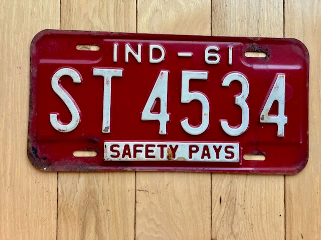 1961 Indiana License Plate