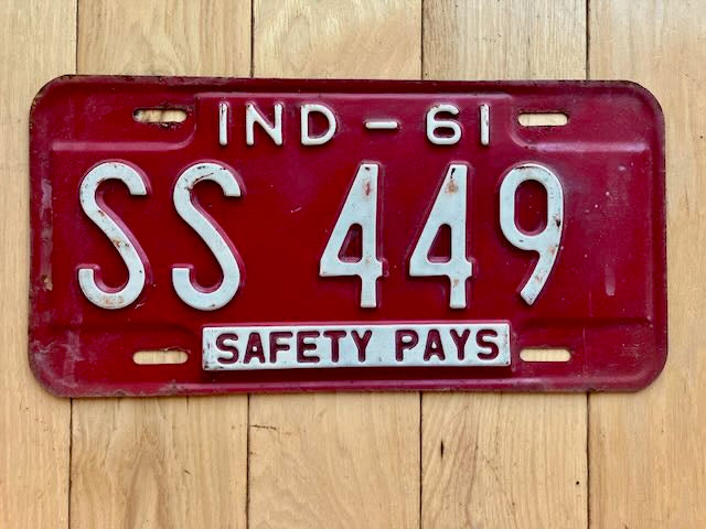 1961 Indiana License Plate