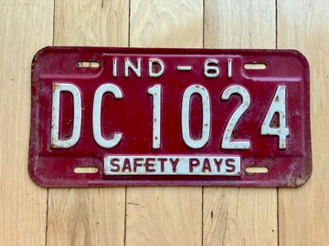 1961 Indiana License Plate