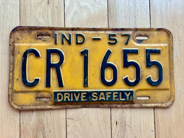 1957 Indiana License Plate