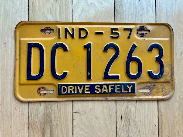 1957 Indiana License Plate