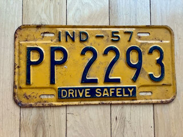 1957 Indiana License Plate