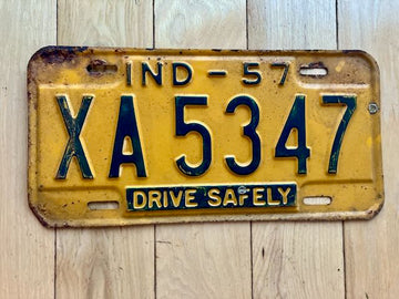 1957 Indiana License Plate