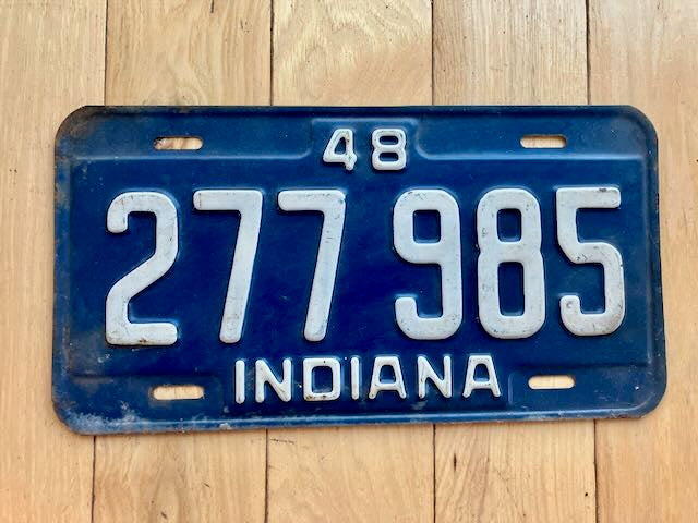 1948 Indiana License Plate