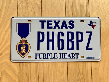 Texas Purple Heart License Plate