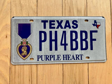 Texas Purple Heart License Plate