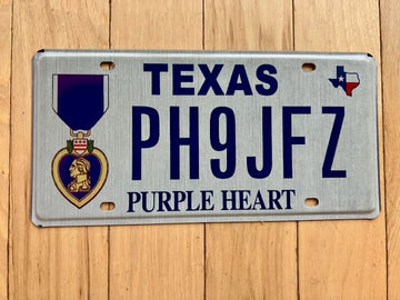 Texas Purple Heart License Plate