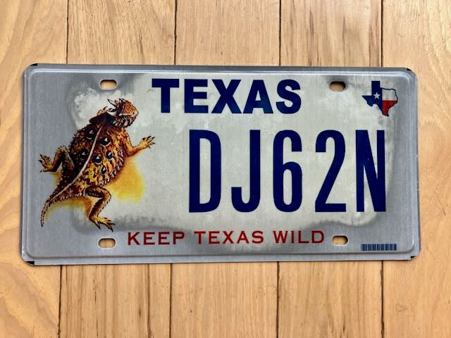 Texas Wild License Plate - Heavy Graying