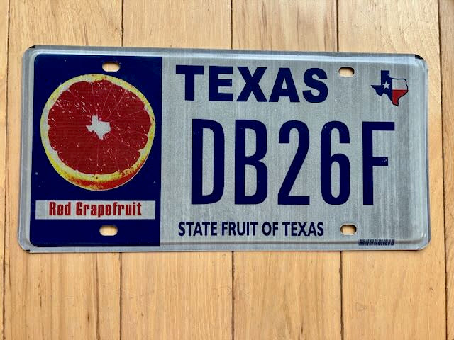 Texas State Fruit License Plate