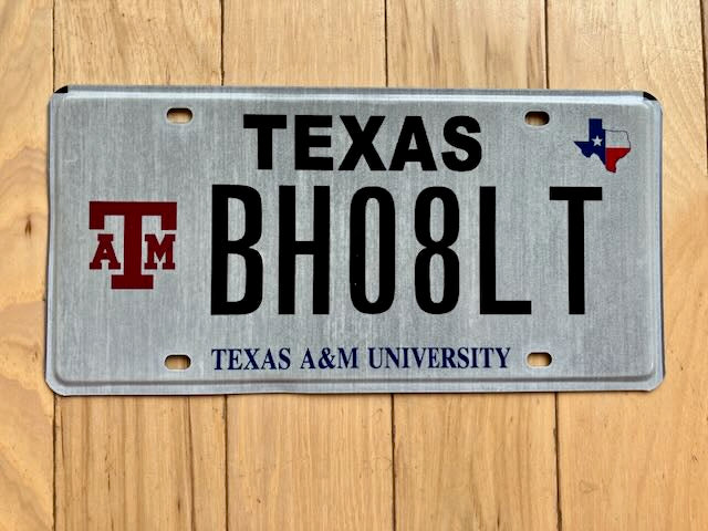 Texas A&M University License Plate