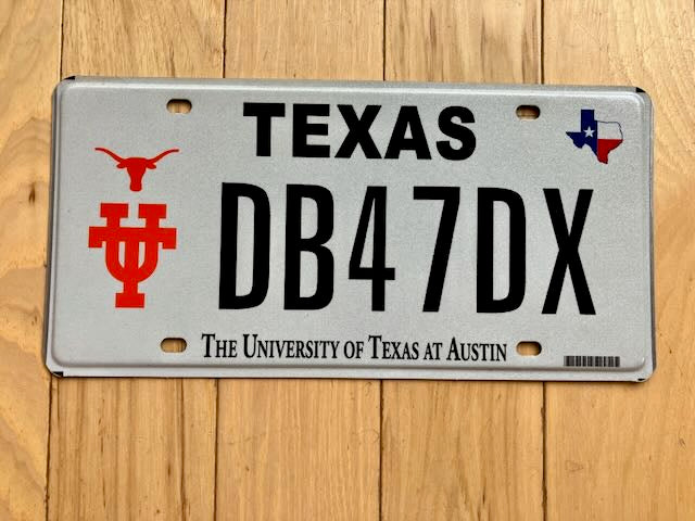 University of Texas At Austin License Plate