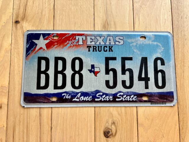 Texas Truck License Plate