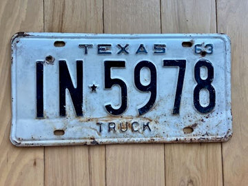 1963 Texas Truck License Plate