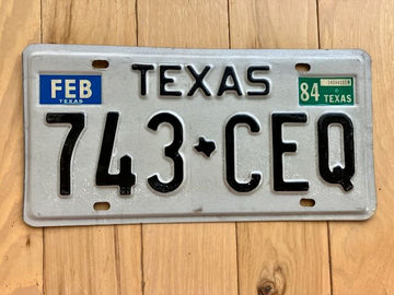 1984 Texas License Plate